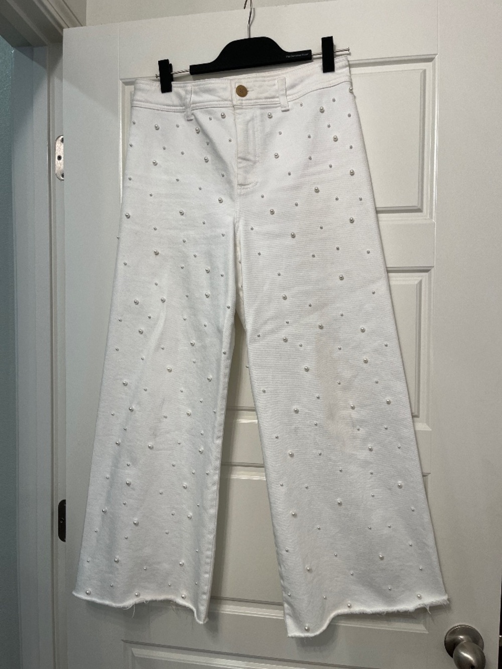 Antonio Melani White Pearl Wide Leg Pants